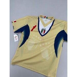 Italia Buffon 1 Soccer Jersey Gold Blue Italy National Team Goalkeeper Mens S
